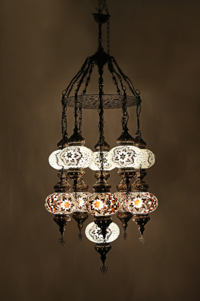 11in1 No3 Size Antique Mosaic Laser Chandelier